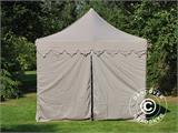 Vouwtent/Easy up tent FleXtents PRO Steel "Morocco" 3x6m Latte, inkl. 6 zijwanden