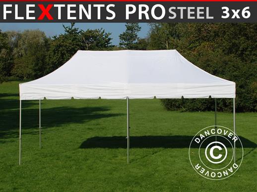 Tente pliante FleXtents PRO Steel "Peaked" 3x6m Blanc