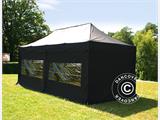 Carpa plegable FleXtents PRO Steel 3x6m Negro, Ignífuga, incl. 6 lados