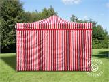 Pop up gazebo FleXtents PRO Steel 4x4 m Striped, incl. 4 sidewalls