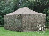 Pop up gazebo FleXtents PRO Steel 4x6 m Camouflage/Military, incl. 8 sidewalls Pop up gazebo FleXtents PRO Steel 4x6 m Camouflage/Military, incl. 8 sidewalls