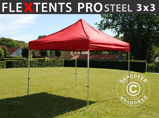 Pop up gazebo FleXtents PRO Steel 3x3 m Red Pop up gazebo FleXtents PRO Steel 3x3 m Red