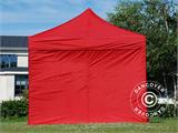 Tente pliante FleXtents PRO Steel 3x3m Rouge, avec 4 cotés