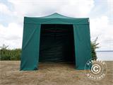 Tente pliante FleXtents PRO Steel 3x3m Vert, avec 4 cotés