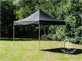 Tente pliante FleXtents PRO Steel 3x3m Noir, avec 4 cotés