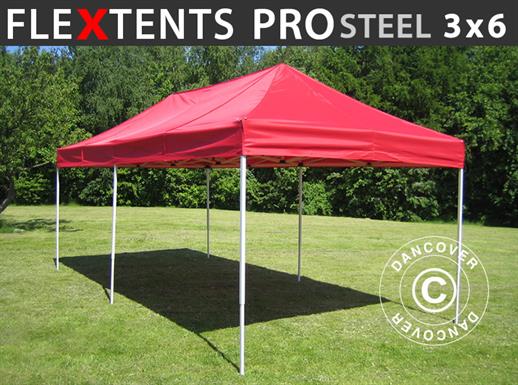 Vouwtent/Easy up tent FleXtents PRO Steel 3x6m Rood