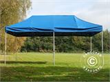 Faltzelt FleXtents PRO Steel 3x6m Blau, mit 6 Seitenwänden