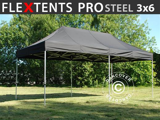 Quick-up telt FleXtents PRO Steel 3x6m Svart