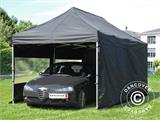 Foldetelt FleXtents PRO Steel 3x6m Sort, inkl. 6 sider