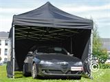 Foldetelt FleXtents PRO Steel 3x6m Sort, inkl. 6 sider