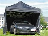 Tente pliante FleXtents PRO Steel 3x6m Noir, avec 6 cotés