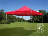 Gazebo pieghevole FleXtents PRO Steel 4x4m Rosso, inclusi 4 fianchi