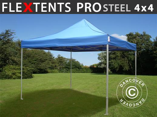 Pop up gazebo FleXtents PRO Steel 4x4 m Blue Pop up gazebo FleXtents PRO Steel 4x4 m Blue