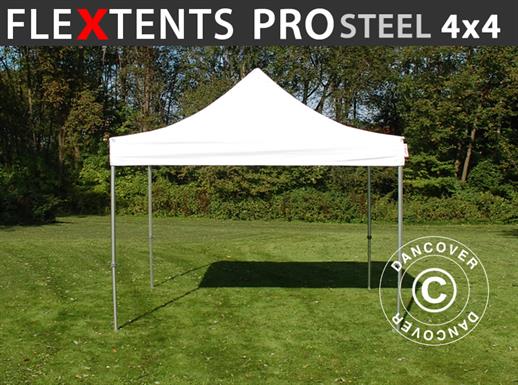 Vouwtent/Easy up tent FleXtents PRO Steel 4x4m Wit