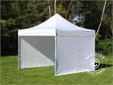 Vouwtent/Easy up tent FleXtents PRO Steel 4x4m Wit, inkl. 4 Zijwanden