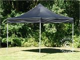 Faltzelt FleXtents PRO Steel 4x4m Schwarz, mit 4 Seitenwänden