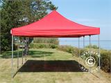 Vouwtent/Easy up tent FleXtents PRO Steel 4x6m Rood, inkl. 8 Zijwanden