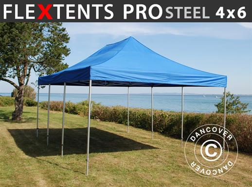 Tente pliante FleXtents PRO Steel 4x6m Bleu