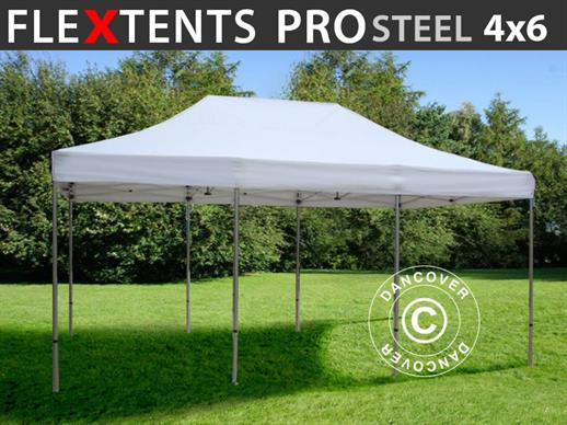 Pop up aiatelk FleXtents PRO Steel 4x6m Valge