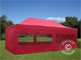 Tente pliante FleXtents PRO Steel 4x8m Rouge, avec 6 cotés