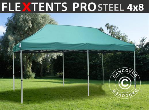 Snabbtält FleXtents PRO Steel 4x8m Grön