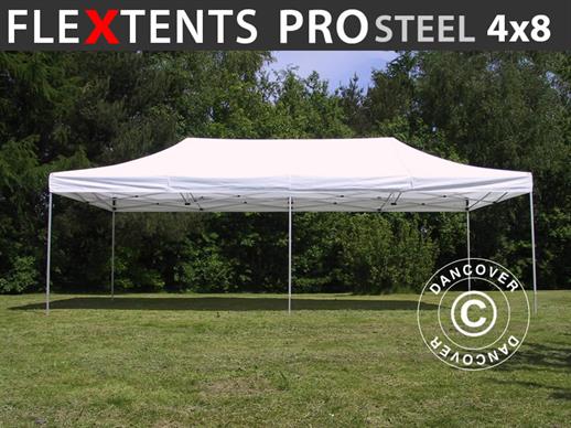 Tente pliante FleXtents PRO Steel 4x8m Blanc