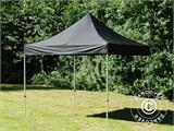 Vouwtent/Easy up tent FleXtents PRO Steel 3x3m Zwart, incl. 4 decoratieve gordijnen
