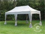 Tenda Dobrável FleXtents PRO Steel 3x6m Latte, inclui 6 cortinas decorativas