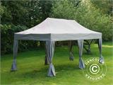 Pop up gazebo FleXtents PRO Steel 3x6 m Latte, incl. 6 decorative curtains