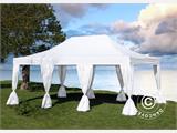 Carpa plegable FleXtents PRO Steel 4x6m Blanco, incl. 8 cortinas decorativas