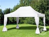 Tente pliante FleXtents Steel 3x4,5m, Blanc, incl. 4 rideaux decoratifs Tente pliante FleXtents Steel 3x4,5m, Blanc, incl. 4 rideaux decoratifs