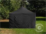 Tente Pliante FleXtents Steel 4x6m Noir, avec 4 cotés