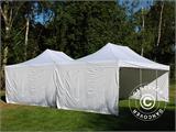 Carpa plegable FleXtents Steel 8x6m Blanco, inclusiva 8 Paredes laterales