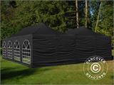 Pop up gazebo FleXtents Steel 8x8 m Black, incl. 8 sidewalls Pop up gazebo FleXtents Steel 8x8 m Black, incl. 8 sidewalls