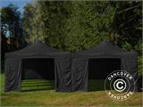 Faltzelt FleXtents Steel 8x8m Schwarz, inkl. 8 Seitenwände