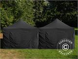 Pop up gazebo FleXtents Steel 8x8 m Black, incl. 8 sidewalls