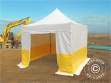 Carpa plegable  FleXtents® PRO 3x3m, PVC, Carpa de trabajo, Ignífuga, 4 muros laterales incluidos