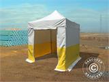 Pop up gazebo FleXtents® PRO 2.5x2.5 m, PVC, Work tent, Flame retardant, incl. 4 sidewalls