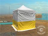 Tente pliante FleXtents® PRO 2,5x2,5m, PVC, Tente de chantier, ignifuge, 4 parois latérales incluses