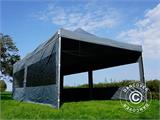 Tente pliante FleXtents PRO 4x8m Gris, avec 6 cotés