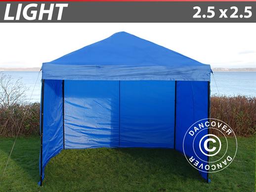 Tente Pliante FleXtents Light 2,5x2,5m Bleu, avec 4 cotés. RESTE SEULEMENT 1 PC