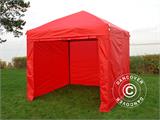 Tente Pliante FleXtents Light 3x3m Rouge, avec 4 cotés. RESTE SEULEMENT 4 PC