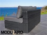 Poly rattan right arm section for Modularo, Black, ONLY 1 PC. LEFT
