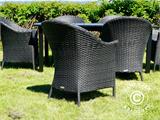 Poly rattan garden chair Key West, Black, 2 pcs.