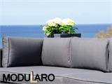 Poly rattan Lounge Sofa, 2 modules, Modularo, Black