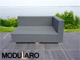 Poly rattan Lounge Sofa, 2 modules, Modularo, Grey