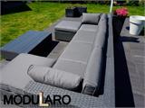 Poly rattan Lounge Set I, 7 modules, Modularo, Grey