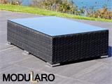 Poly rattan Lounge Set I, 6 modules, Modularo, Black