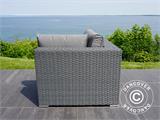 Poly rattan Lounge Sofa II, 5 modules, Modularo, Grey