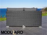 Poly rattan Lounge Set III, 4 modules, Modularo, Black